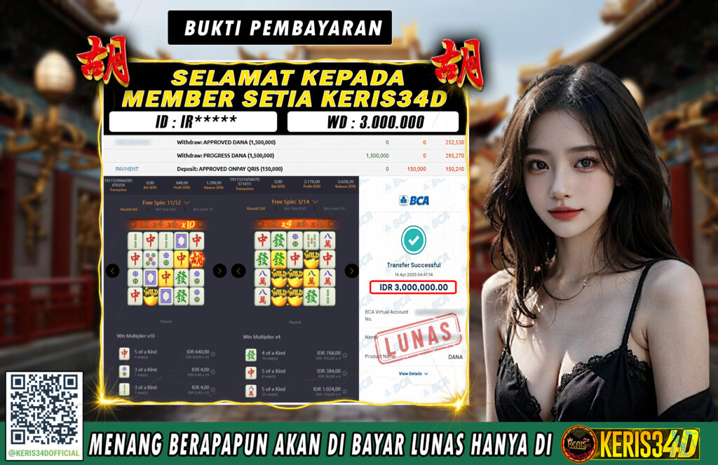 JACKPOT SLOT GACOR MAIN MAHJONG WAYS 14 APRIL 2025